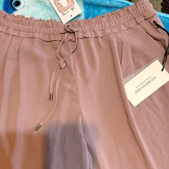 Coverstitched mauve lightweight pants large - Picture 2 of 9